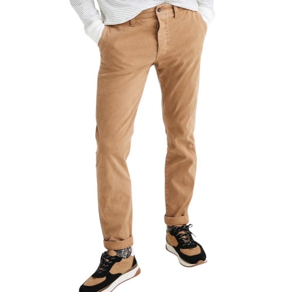 Madewell Athletic Slim Brushed Chino Pants Castle Brown 34 x 34